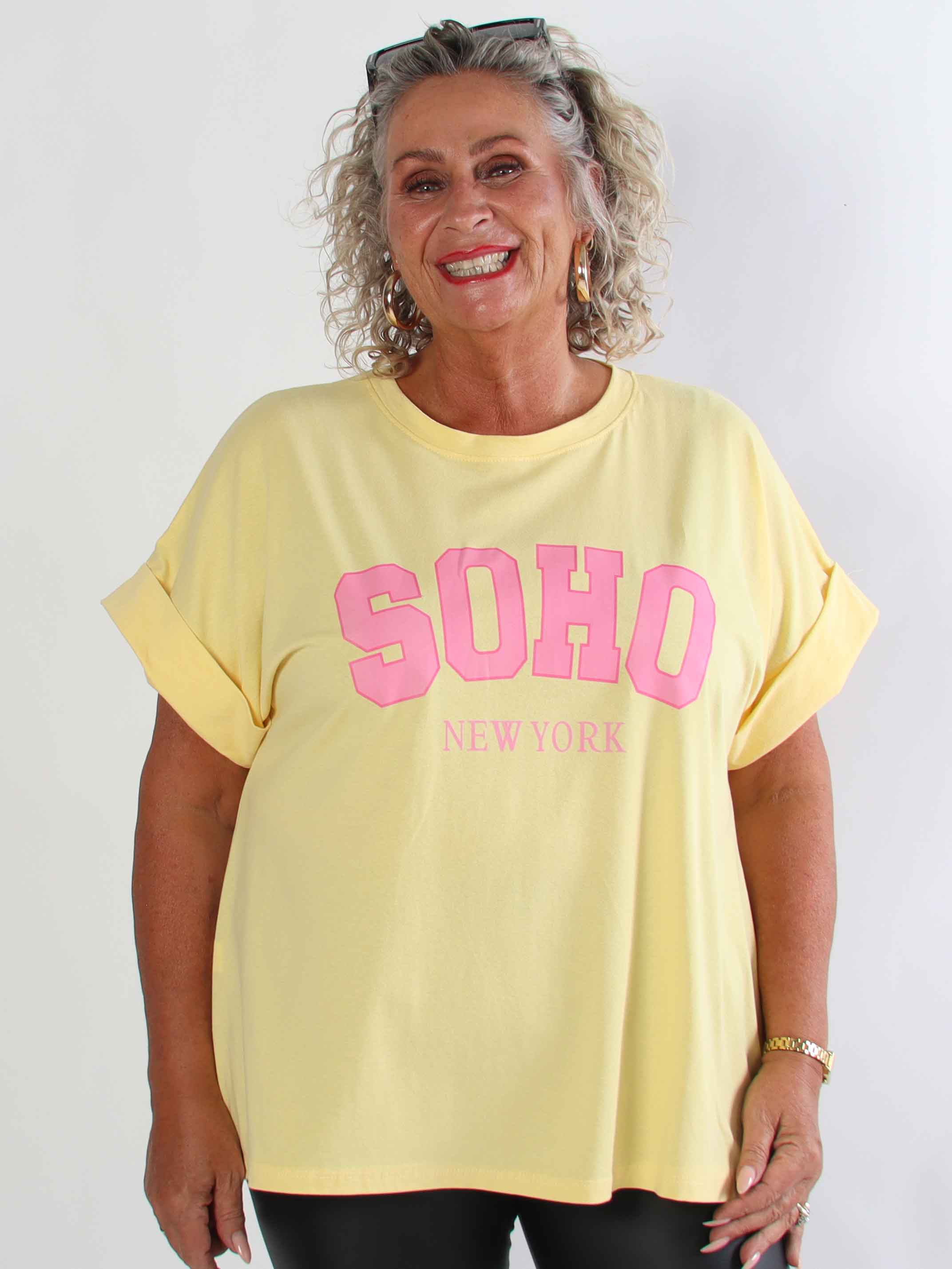Leni - Plus size t-shirt med SOHO New York stående på brystet
